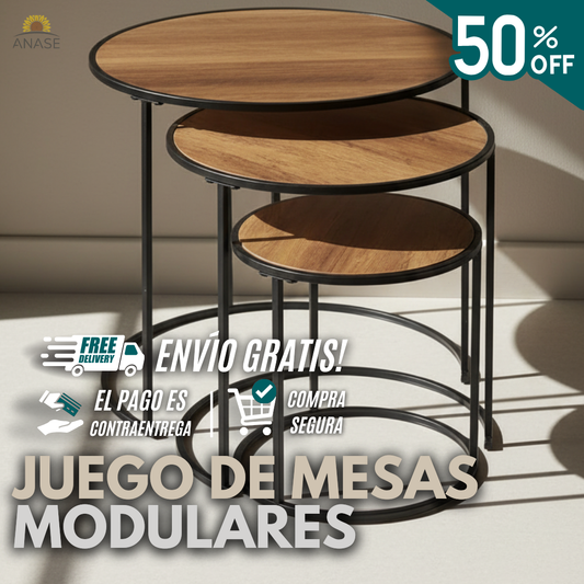 JUEGO DE MESAS MODULARES